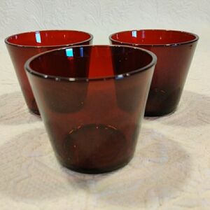 Littala Kartio Ruby Red Conical Minimalist Kartion Collection Vintage 1950 Set 3